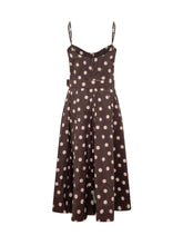 REBECCA VALLANCE - Abito Midi Vivianne Strap a Pois - Marrone - LIDIASHOPPING® - Official Website