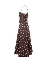 REBECCA VALLANCE - Abito Midi Vivianne Strap a Pois - Marrone - LIDIASHOPPING® - Official Website