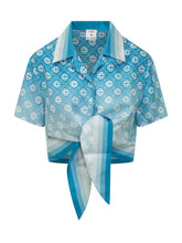 Camicia Corta con Nodo Frontale e Stampa Motivo - Abbigliamento Donna | Lidia Shopping