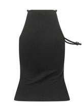 COURREGES - Ribbed Top with Straps and Buckles - Black | Lidia Shopping | Official Website