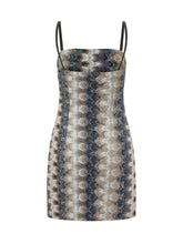 Abito Corto Senza Maniche con Spalline e Motivo Geometrico - Abbigliamento Donna | Lidia Shopping