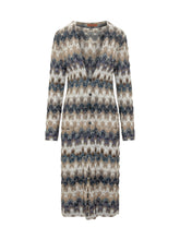 Cardigan Lungo a Maniche Lunghe con Chiusura Frontale e Motivo Astratto - Abbigliamento Donna | Lidia Shopping