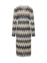 Cardigan Lungo a Maniche Lunghe con Chiusura Frontale e Motivo Astratto - Abbigliamento Donna | Lidia Shopping