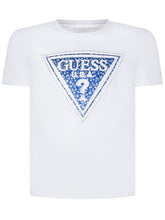 GUESS KIDS - Triangle Logo Print T-shirt - White - LIDIASHOPPING® - Official Website
