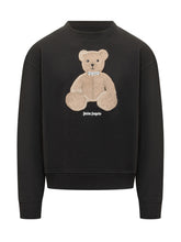 PALM ANGELS - Felpa con Girocollo e Stampa Orso - Nero - LIDIASHOPPING® - Official Website