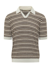 LORENZONI - Derby Short Sleeve Knit Polo - Brown | Lidia Shopping | Official Website