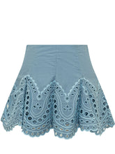 CHARO RUIZ IBIZA - Sail Short Skirt with Embroidery - Blue | Lidia Shopping | Official Website