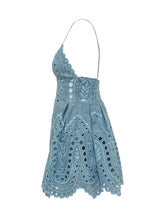 CHARO RUIZ IBIZA - Nix Abito Corto con Ricamo Traforato - Blu | Lidia Shopping | Official Website