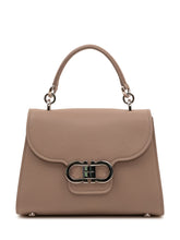 FERRAGAMO - Top Handle Bag with Decorative Closure - Brown - LIDIASHOPPING® - Official Website