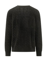 POLO RALPH LAUREN - Maglia a Trecce con Logo Ricamato - Nero - LIDIASHOPPING® - Official Website