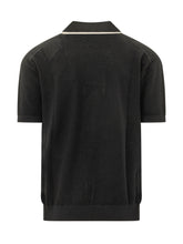 PAOLO PECORA - Polo Top with V Neck and Striped Trims - Black | Lidia Shopping | Official Website