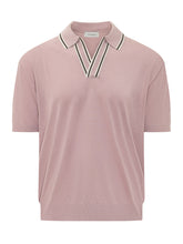 Polo con Scollo a V e Profili a Righe - Abbigliamento Uomo | LIDIASHOPPING