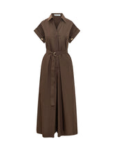 SIMONA CORSELLINI - Tuta Chemisier con Cintura - Marrone | Lidia Shopping | Official Website