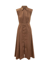 SEMICOUTURE - Posie Abito Midi con Pieghe - Marrone | Lidia Shopping | Official Website