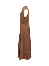 SEMICOUTURE - Posie Abito Midi con Pieghe - Marrone | Lidia Shopping | Official Website