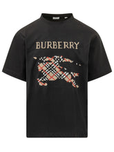 BURBERRY - T-shirt Ryan con Stampa Knight Frontale - Nero | Lidia Shopping ® | Official Website