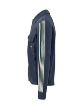 AUTRY - Jacket with Shirt Collar and Side Stripes - Blue - LIDIASHOPPING® - Official Website