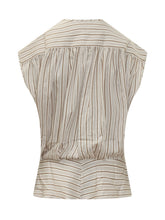 IRO - Top a Righe Con Drappeggio - Beige | Lidia Shopping | Official Website