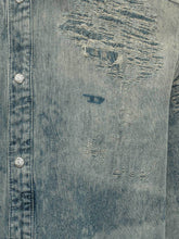 DIESEL - Shirt with Distressed Effect - Blue - LIDIASHOPPING® - Official Website