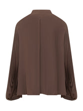 TOM FORD - Sunray Plisse Shirt with Bow Collar - Brown - LIDIASHOPPING® - Official Website