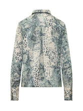 BA&SH - Camicia Cornelia con Stampa Rettile - Blu | Lidia Shopping | Official Website