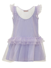 MONNALISA - Sleeveless Dress with Ruffles - Purple - LIDIASHOPPING® - Official Website