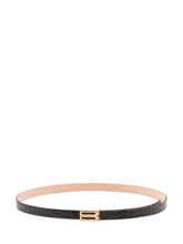 VICTORIA BECKHAM - Dorian Frame Slim Crocodile Effect Belt - Black - LIDIASHOPPING® - Official Website