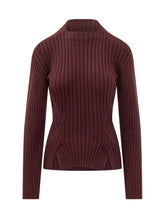 VICTORIA BECKHAM - Pullover a Coste con Collo Alto - Rosso | Lidia Shopping ® | Official Website