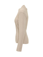 VICTORIA BECKHAM - Pullover a Coste Sagomato - Beige | Lidia Shopping ® | Official Website