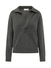 VICTORIA BECKHAM - Maglia con Collo Polo - Grigio - LIDIASHOPPING® - Official Website