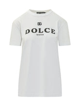 DOLCE & GABBANA - T-shirt Girocollo con Stampa Lettering - Bianco - LIDIASHOPPING® - Official Website