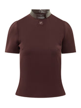 COURREGES - Top a Maniche Corte con Collo Alto - Rosso - LIDIASHOPPING® - Official Website