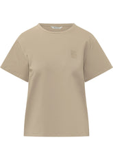 MAX MARA - T-shirt with Embroidered Logo - Beige - LIDIASHOPPING® - Official Website