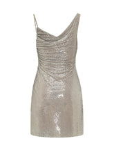 SELF-PORTRAIT - Mini Abito Drappeggiato con Strass - Beige | Lidia Shopping ® | Official Website