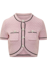 SELF-PORTRAIT - Top Corto con Bottoni Fiore - Rosa | Lidia Shopping ® | Official Website