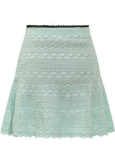 SELF-PORTRAIT - Minigonna Pointelle Svasata - Verde | Lidia Shopping ® | Official Website