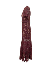 SELF-PORTRAIT - Abito Midi in Pizzo Floreale - Rosso | Lidia Shopping ® | Official Website