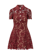 SELF-PORTRAIT - Mini Abito in Pizzo Floreale - Rosso | Lidia Shopping ® | Official Website
