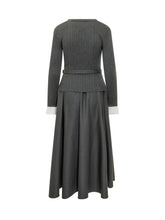SELF-PORTRAIT - Abito Midi con Cintura - Grigio | Lidia Shopping ® | Official Website