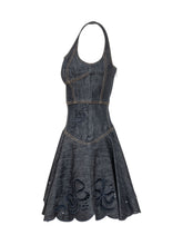 SELF-PORTRAIT - Mini Abito con Ricami Floreali - Blu | Lidia Shopping ® | Official Website