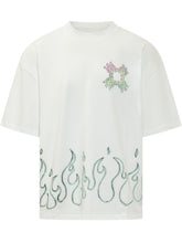 AMIRI - T-shirt Oversize con Ricamo Grafico - Bianco | Lidia Shopping | Official Website