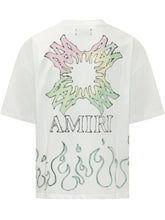 AMIRI - T-shirt Oversize con Ricamo Grafico - Bianco | Lidia Shopping | Official Website