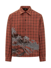 AMIRI - T-shirt with Vertical Lettering Print - Orange - LIDIASHOPPING® - Official Website