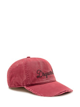 DSQUARED2 - Cappellino Baseball con Ricamo Corsivo - Rosso - LIDIASHOPPING® - Official Website