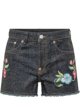KENZO - Shorts Wildflower con Ricami Floreali - Blu - LIDIASHOPPING® - Official Website
