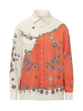 VERSACE - Camicia con Stampa Gioiello - Arancione - LIDIASHOPPING® - Official Website