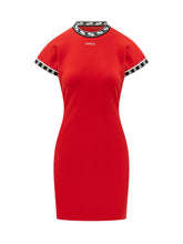 VERSACE - Mini Dress with Geometric Trims - Red | Lidia Shopping ® | Official Website