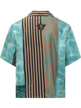 VERSACE - Camicia Informale con Stampa Astratta - Blu - LIDIASHOPPING® - Official Website
