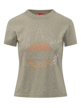 DIESEL - Maggy T-shirt with Embellishments - Grey - LIDIASHOPPING® - Official Website
