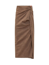 DIESEL - Gonna Dasli Lunga Drappeggiata - Marrone - LIDIASHOPPING® - Official Website